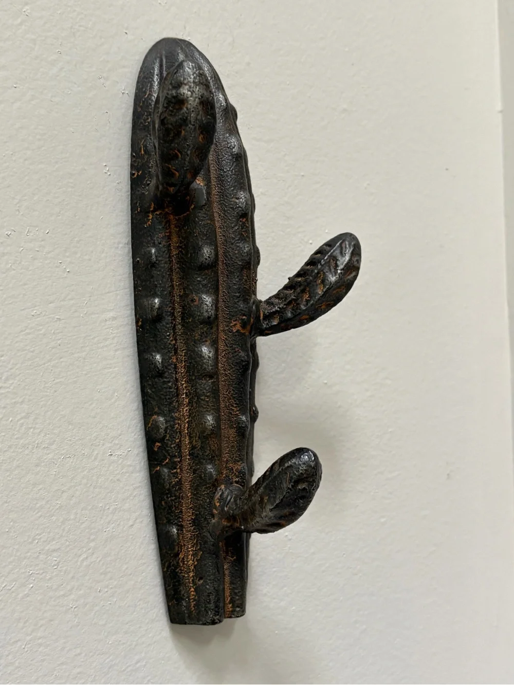 Cast iron Cactus wall hook x3 southwestern style